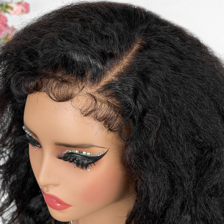 Anne Rose 5x6 Lace Kinky Wave Wig with Curly Edge – Short Length Fullness Glueless Human Hair Wig