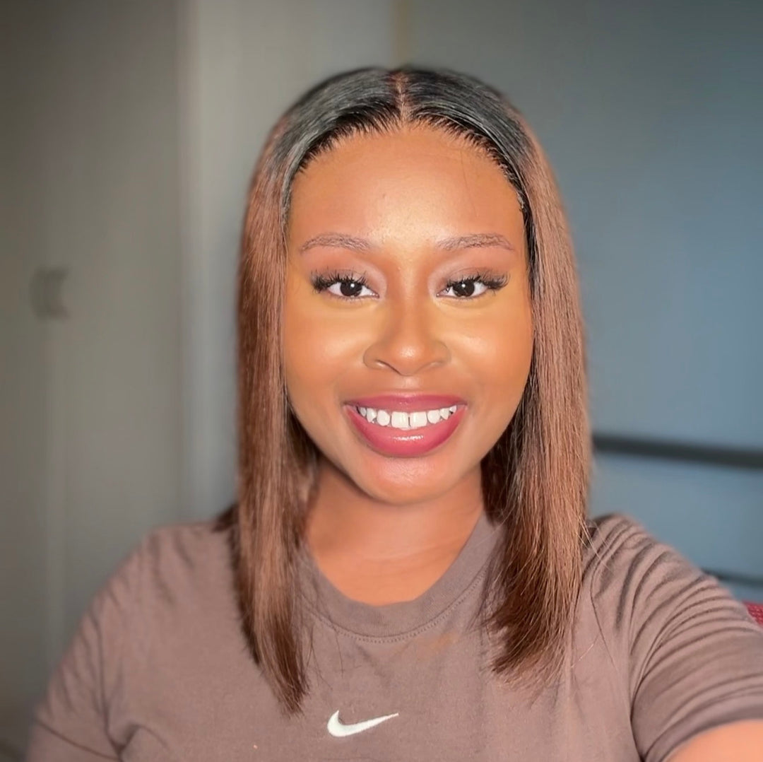 INFLUENCER PICK IT! Vietnam Raw Hair SDD Bone Straight Ombre Brown T1B/4 Color Wig
