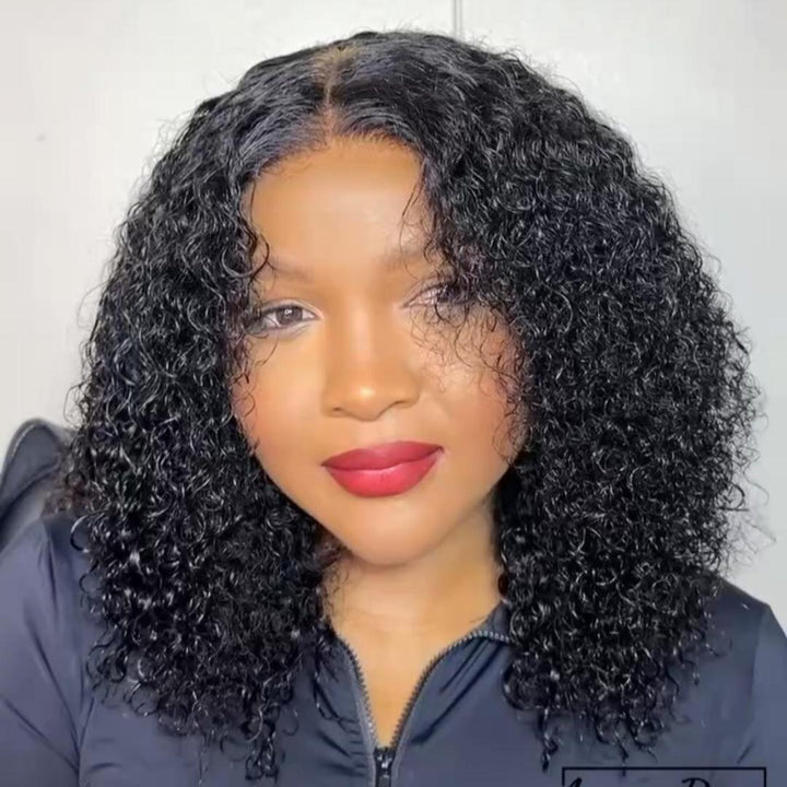 Vietnam Raw Human Hair Layer Pixie Curls Glueless Lace Bob Wigs Pre Plucked