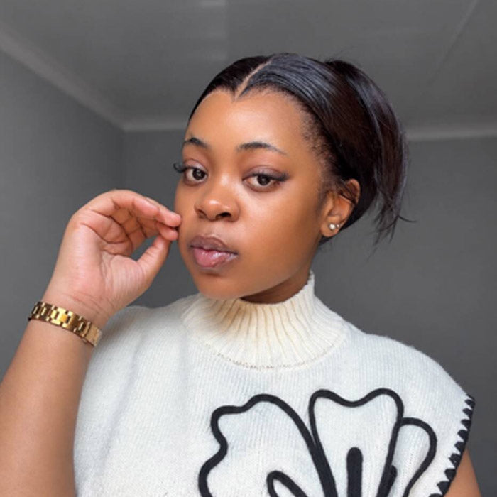 Innocentia Mathlare Same Lagos Hairline Silky Straight Hair 13X4 Glueless Wig with Drawstring