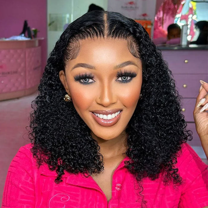 SPECIAL| Jerry Curly Afro Curls Bob Glueless 13X4 Full Frontal 150% Density Wig