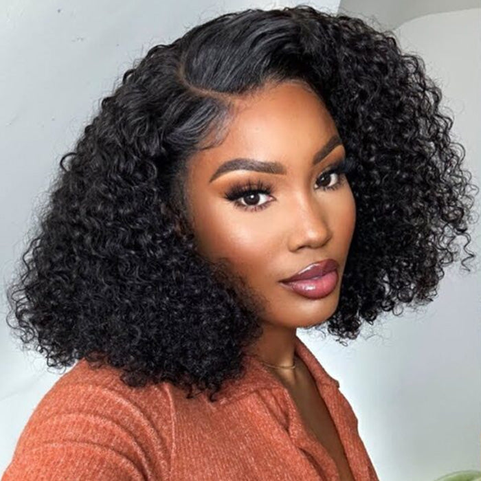 SPECIAL| Jerry Curly Afro Curls Bob Glueless 13X4 Full Frontal 150% Density Wig