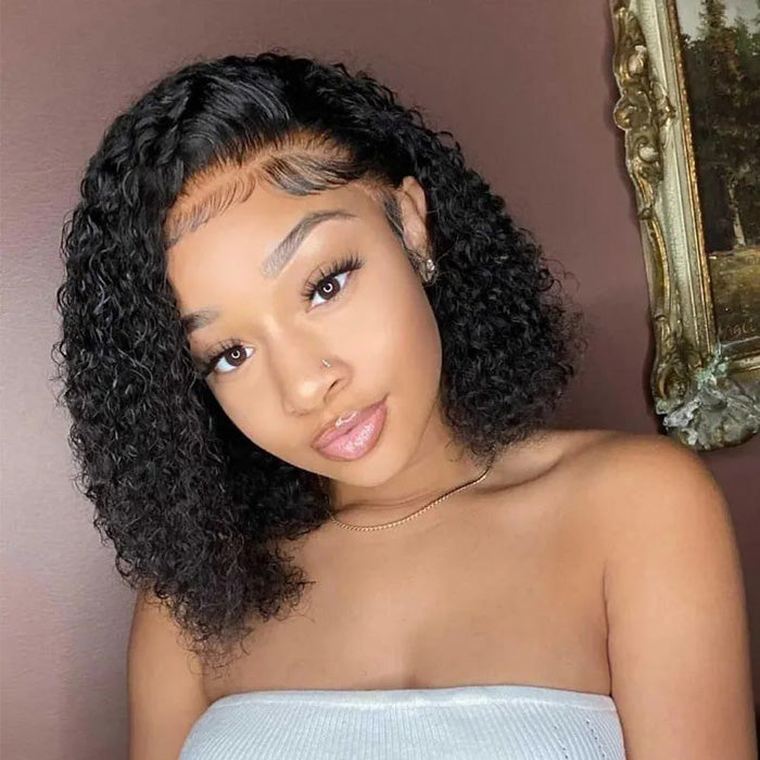 SPECIAL| Jerry Curly Afro Curls Bob Glueless 13X4 Full Frontal 150% Density Wig