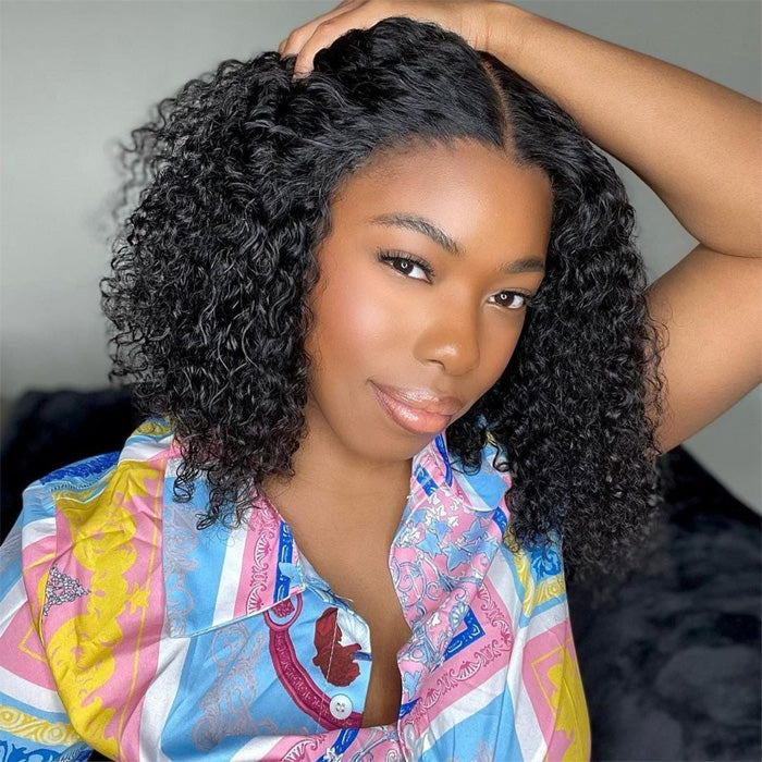 SPECIAL| Jerry Curly Afro Curls Bob Glueless 13X4 Full Frontal 150% Density Wig