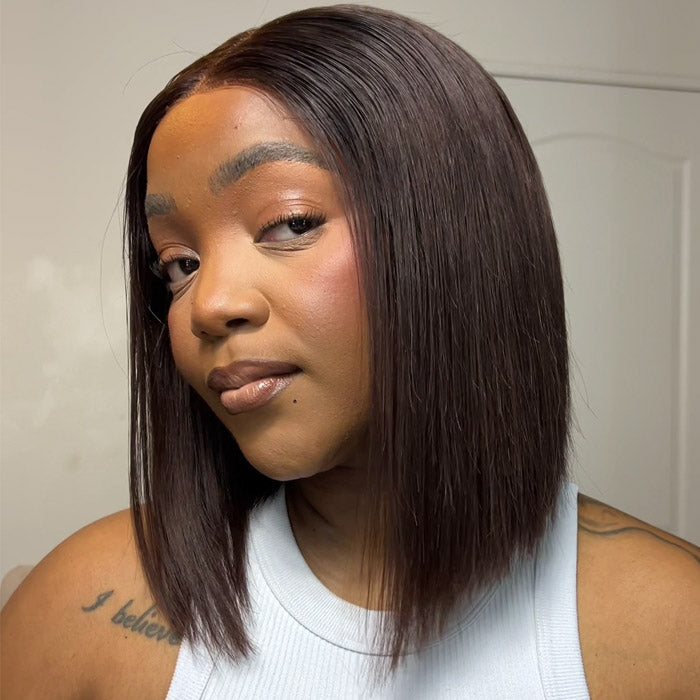 Kamo Leslie Recommended Chocolate Brown Vietnamese Hair 5x5 Lace Bob Wig Human Hair