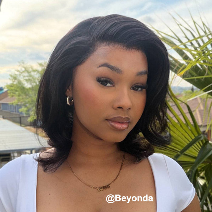 Beyonda Same Messy Body Wavy 13x4 Lace Full Frontal Wig Short Bob Human Hair