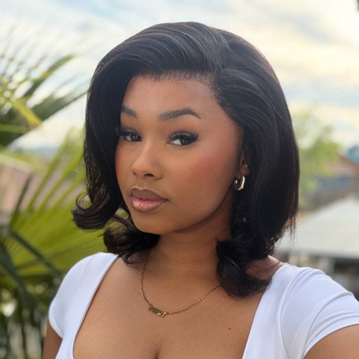 Beyonda Same Messy Body Wavy 13x4 Lace Full Frontal Wig Short Bob Human Hair