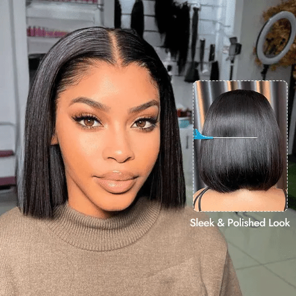 Natural Lagos Hairline Vietnam Hair Glueless 13x4 Frontal Bob Wig with Drawstring