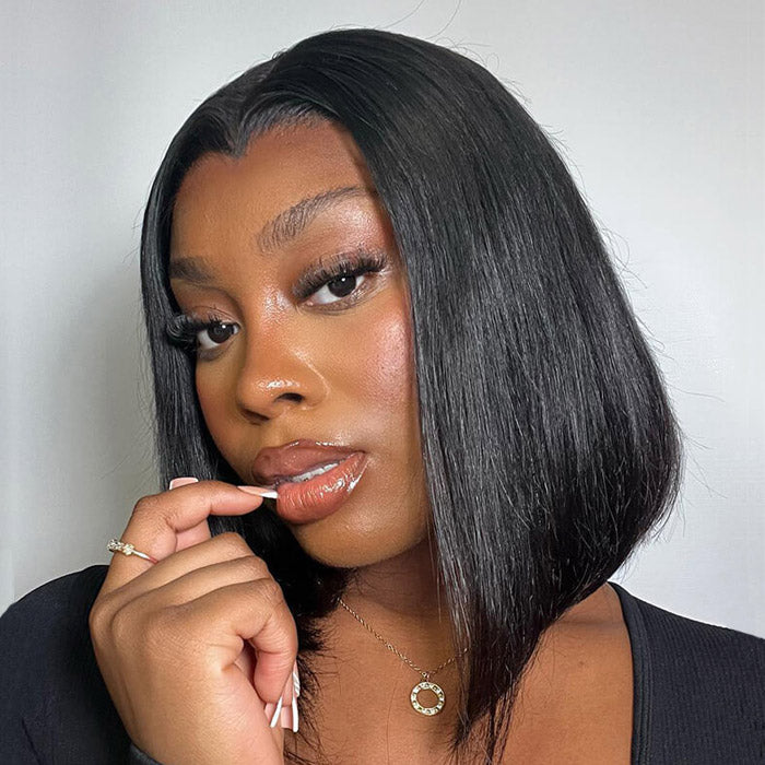 Natural Lagos Hairline Vietnam Hair Glueless 13x4 Frontal Bob Wig with Drawstring