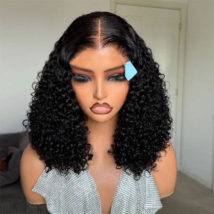 New Pixie Curls 100% Human Hair Double Drawn Glueless 13X4 Lace Full Frontal Wig