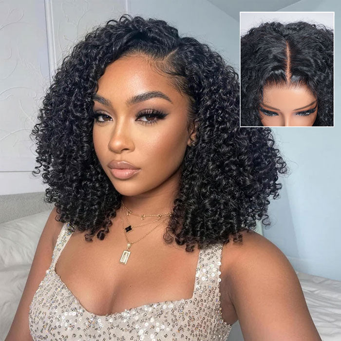 New Pixie Curls 100% Human Hair Double Drawn Glueless 13X4 Lace Full Frontal Wig