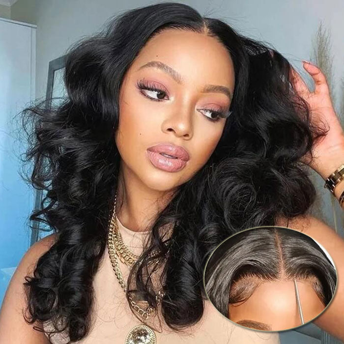 New Chic Loose Wavy Glueless 6x5 Pre Cut Lace Wig with Snug Adjustable Cap Wear And Go