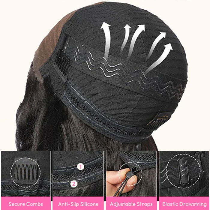 New Chic Loose Wavy Glueless 6x5 Pre Cut Lace Wig with Snug Adjustable Cap Wear And Go