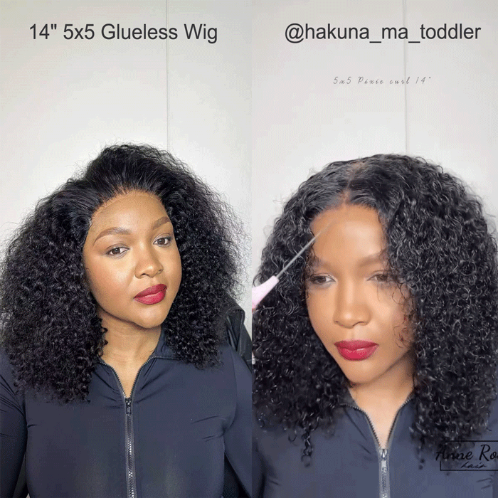 Vietnam Raw Human Hair Layer Pixie Curls Glueless Lace Bob Wigs Pre Plucked