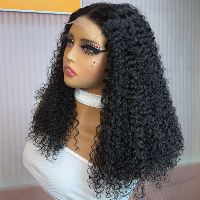 Peruvian Double Drawn Glueless 4x4 Closure Jerry Curly Wig