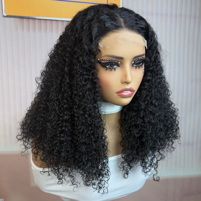 Peruvian Double Drawn Glueless 4x4 Closure Jerry Curly Wig