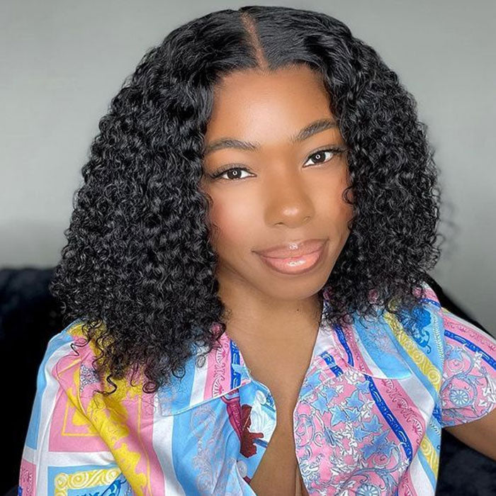 Peruvian Double Drawn Glueless 4x4 Closure Jerry Curly Wig