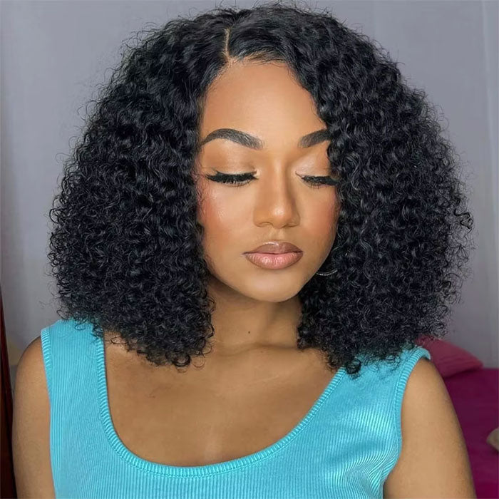 Peruvian Double Drawn Glueless 4x4 Closure Jerry Curly Wig
