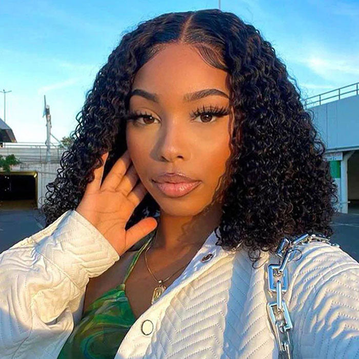 Peruvian Double Drawn Glueless 4x4 Closure Jerry Curly Wig
