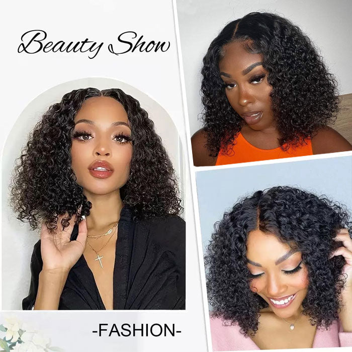 Peruvian Double Drawn Glueless 4x4 Closure Jerry Curly Wig