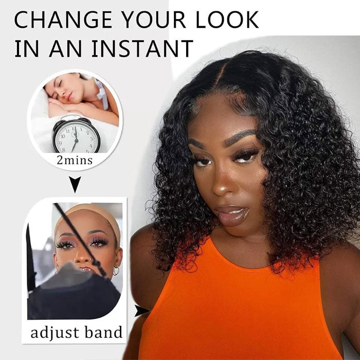 Peruvian Double Drawn Glueless 4x4 Closure Jerry Curly Wig