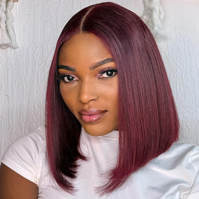 Combo Sale Glueless 99J Maroon Color 4x4 Lace Wig with Water Wave Full Frontal Wig Human Hair