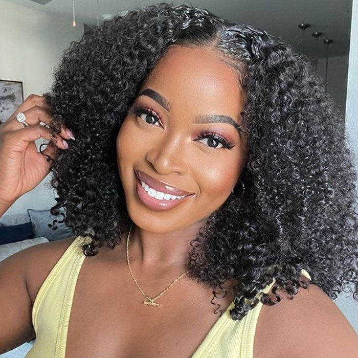 SPECIAL| Jerry Curly Afro Curls Bob Glueless 13X4 Full Frontal 150% Density Wig