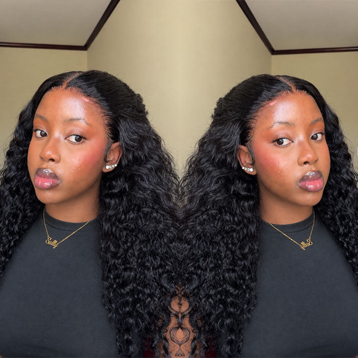 Sally Recommended Wet And Wavy 13x6 Full Frontal Wig Deep Part with Drawstring Water Wave Human Hair