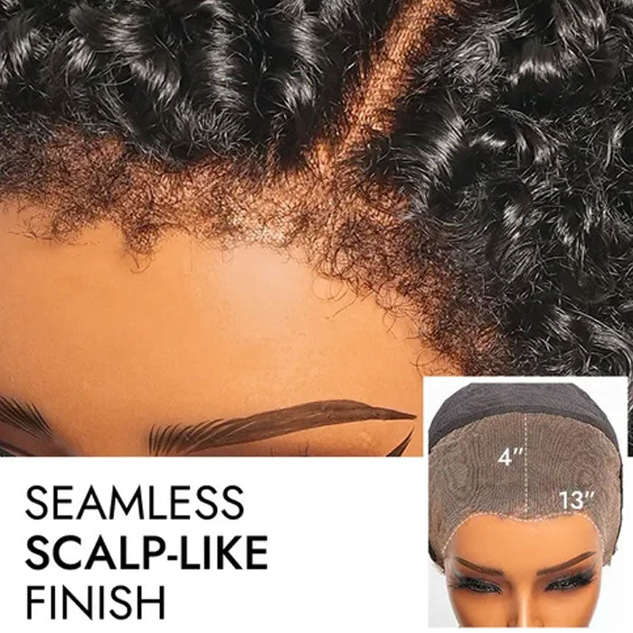 Short Pixie Cut Curly with Kinky Edges 13x4 Lace Full Frontal Wig Glueless Human Hair
