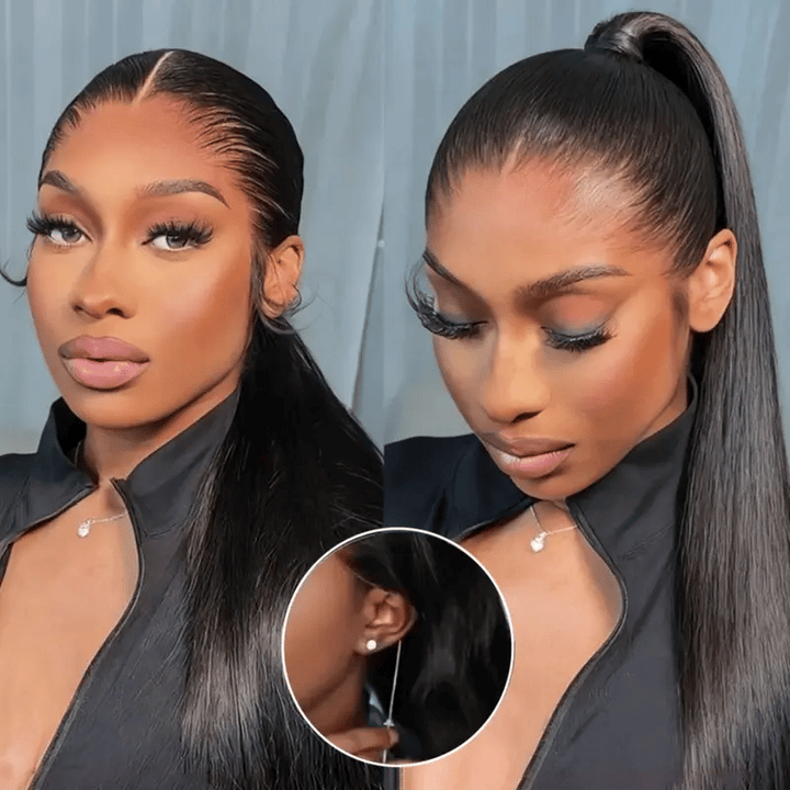 Update Invisi Strap 360 Full Frontal Lace Wig Silky Straight 300% Density Human Hair