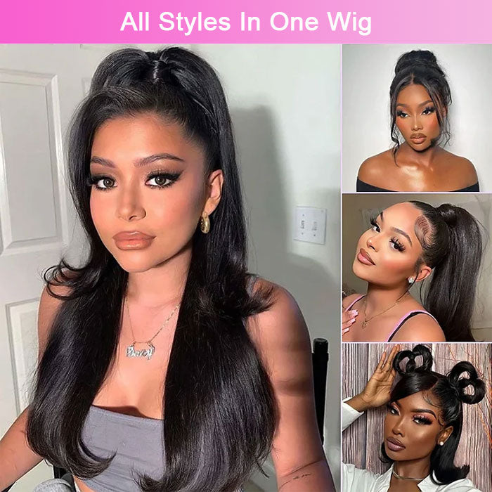 Update Invisi Strap 360 Full Frontal Lace Wig Silky Straight 300% Density Human Hair