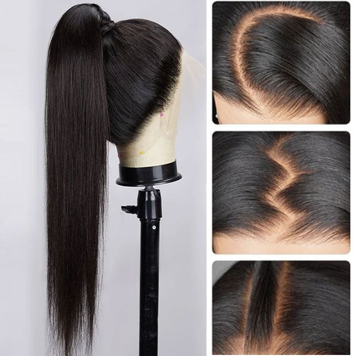 Update Invisi Strap 360 Full Frontal Lace Wig Silky Straight 300% Density Human Hair