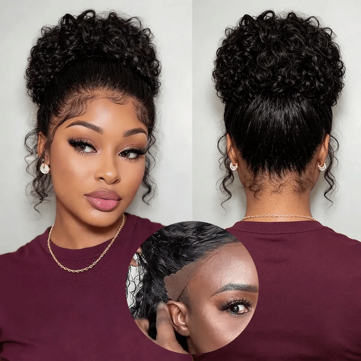 Update Invisi Strap 360 Full Lace Frontal Wig Pre Plucked 300% Density Water Wave Human Hair
