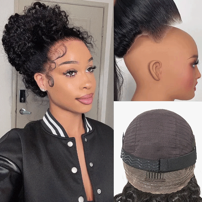 Update Invisi Strap 360 Full Lace Frontal Wig Pre Plucked 300% Density Water Wave Human Hair