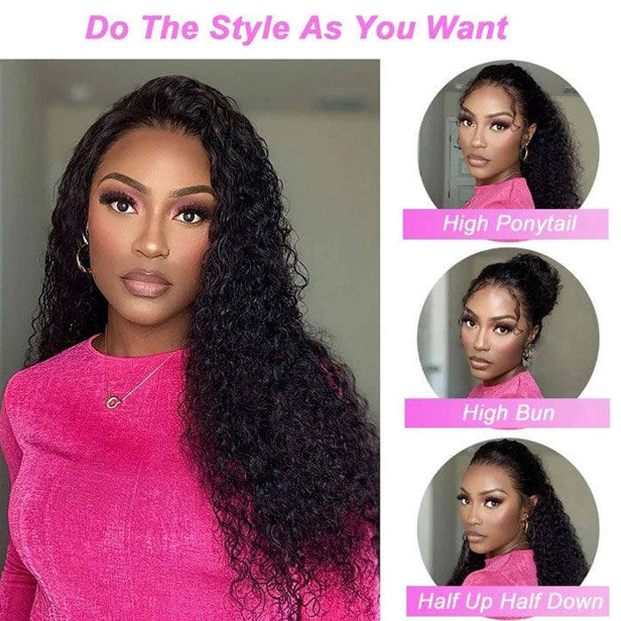 Update Invisi Strap 360 Full Lace Frontal Wig Pre Plucked 300% Density Water Wave Human Hair