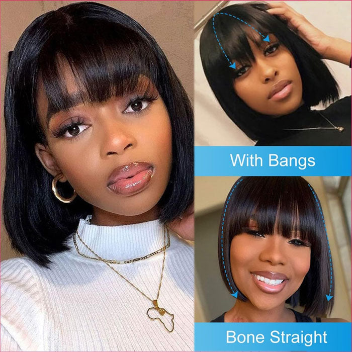 Vietnam Hair SDD Fringe Bob Top 3X1 Lace Bob Fringe Wig