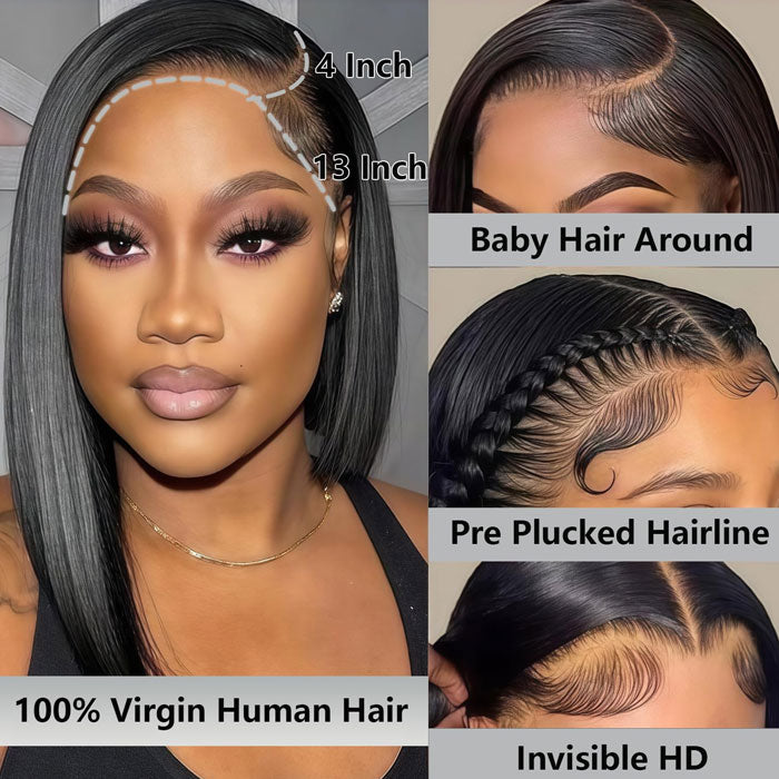 Vietnam Raw Hair SDD Bone Straight Full Frontal 13x4 Lace Wig Pre Plucked