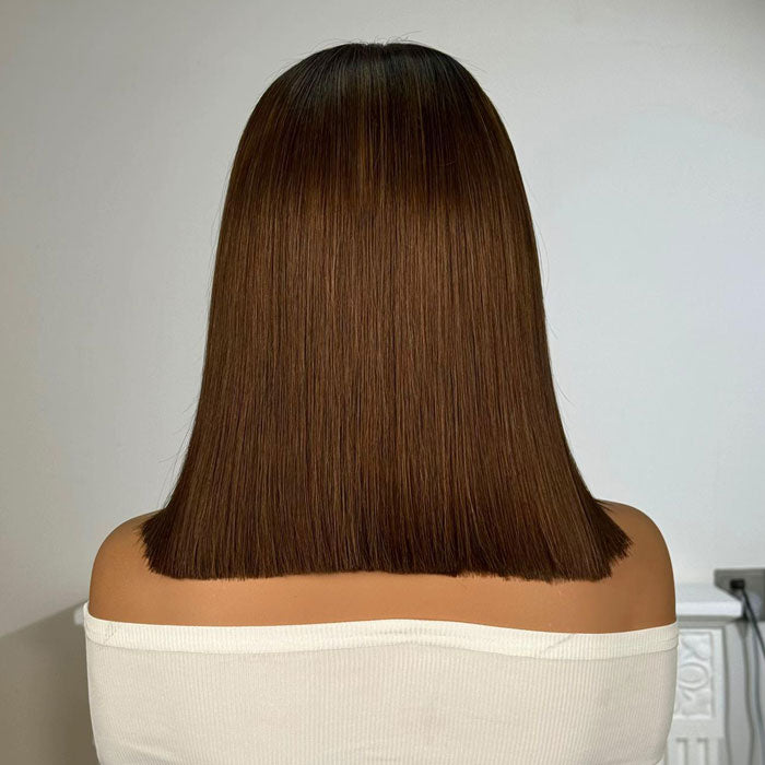 Vietnam Raw Hair SDD Glueless 5x5 Lace Wig Bone Straight Ombre Brown 13x4 Full Frontal Wig Human Hair