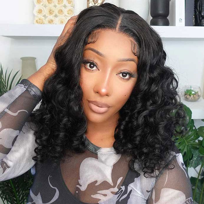 Anne Rose Rolled Luxury Bouncy Curls Glueless Full Frontal 13x4 Lace Wig Human Hair