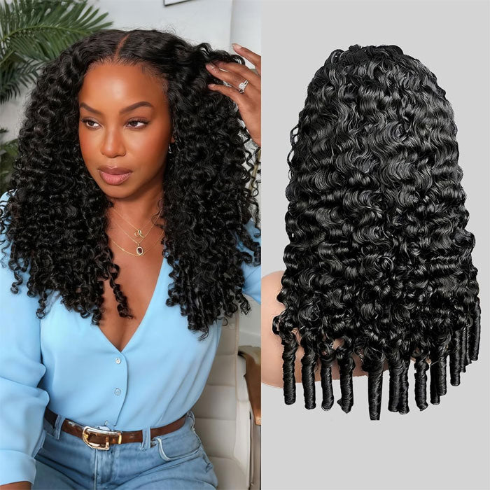 Pre Sale Wear and Go Burmese Curly Glueless 5x5 Lace Closure Wig with Drawstring Human Hair