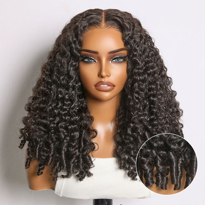 Pre Sale Wear and Go Burmese Curly Glueless 5x5 Lace Closure Wig with Drawstring Human Hair