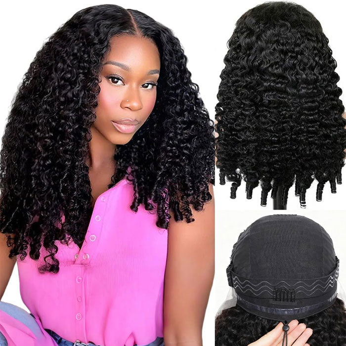 Pre Sale Wear and Go Burmese Curly Glueless 5x5 Lace Closure Wig with Drawstring Human Hair