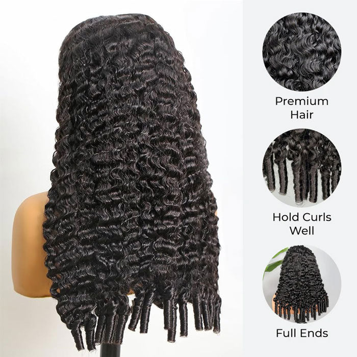 Pre Sale Wear and Go Burmese Curly Glueless 5x5 Lace Closure Wig with Drawstring Human Hair