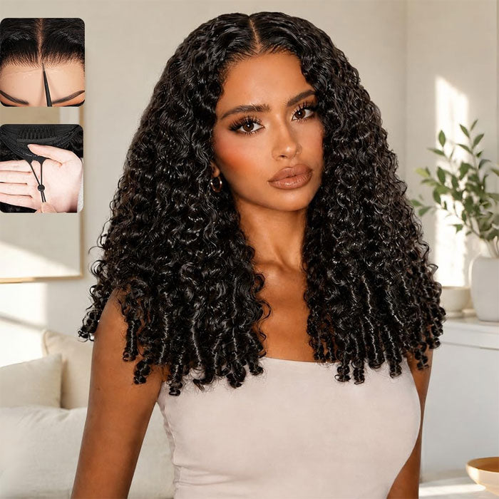 Pre Sale Wear and Go Burmese Curly Glueless 5x5 Lace Closure Wig with Drawstring Human Hair