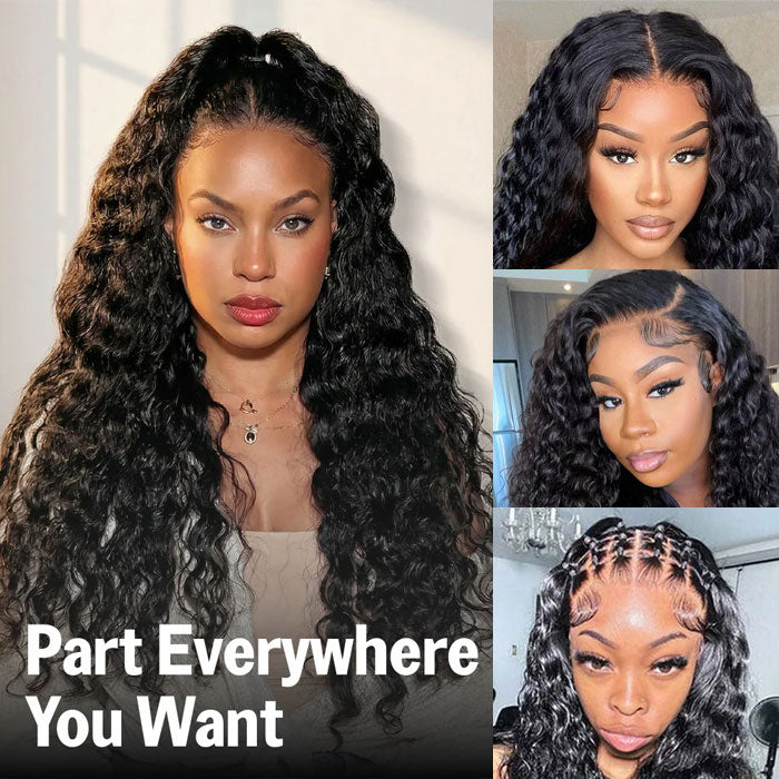 Pre Sale Wet And Wavy 13x6 Full Frontal Wig Deep Part with Drawstring Water Wave Human Hair
