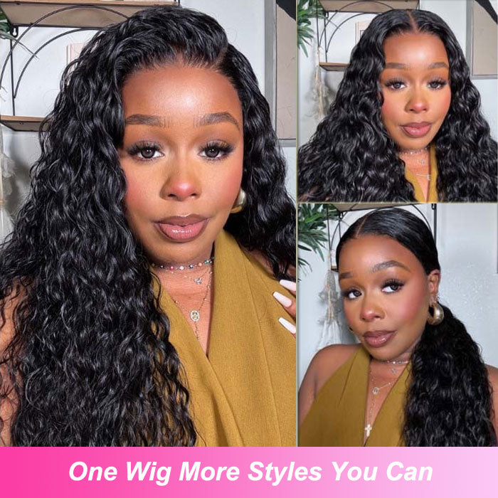 Pre Sale Wet And Wavy 13x6 Full Frontal Wig Deep Part with Drawstring Water Wave Human Hair
