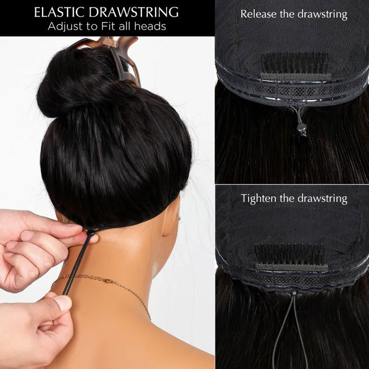 Anne Rose Widows Peak Lagos Hairline Sleek Silk Straight Hair 13X4 Glueless Wig With Adjustable Drawstring