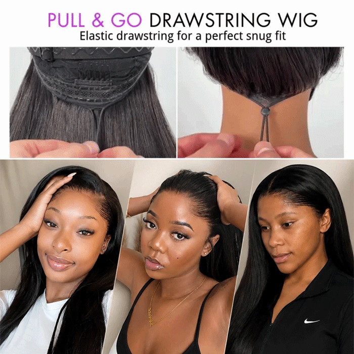 Anne Rose Widows Peak Lagos Hairline Sleek Silk Straight Hair 13X4 Glueless Wig With Adjustable Drawstring