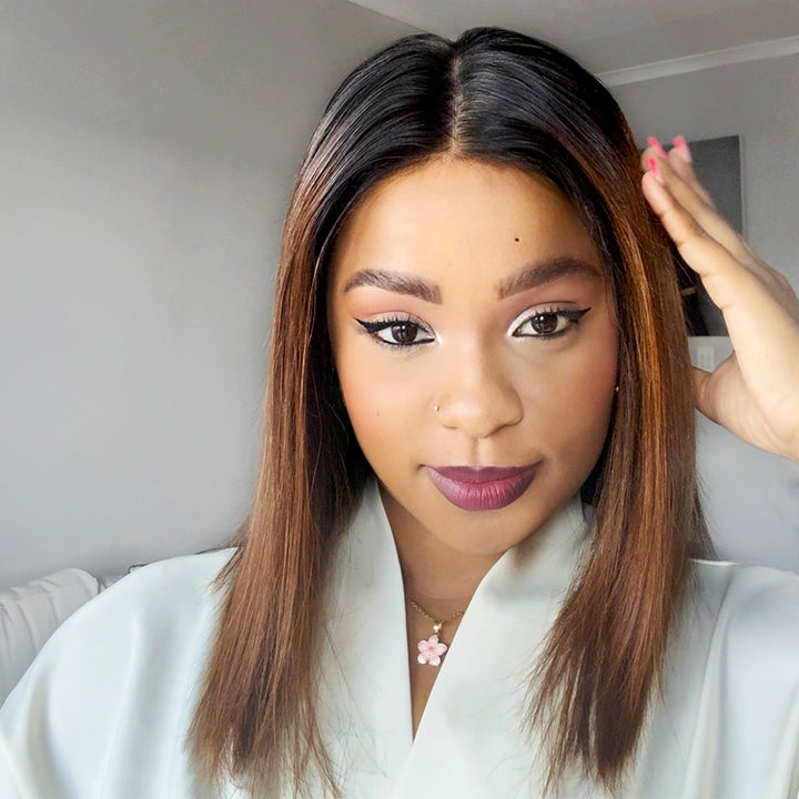 Influencer Pick! Vietnam Raw Hair SDD Bone Straight Ombre Brown T1B/4 Color Wig