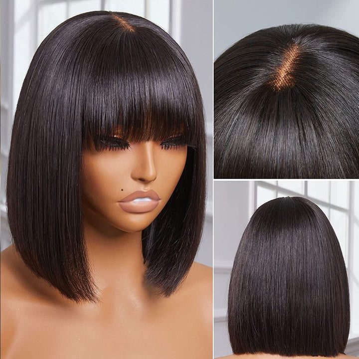 Vietnam Hair SDD Fringe Bob Top 3X1 Lace Bob Fringe Wig